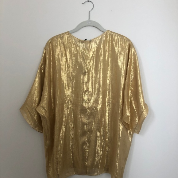 RHOI gold shimmer loose fit blouse - Picture 4 of 7